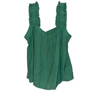 Perch By Blu Pepper Green Ruffled Tank Top Size 1X